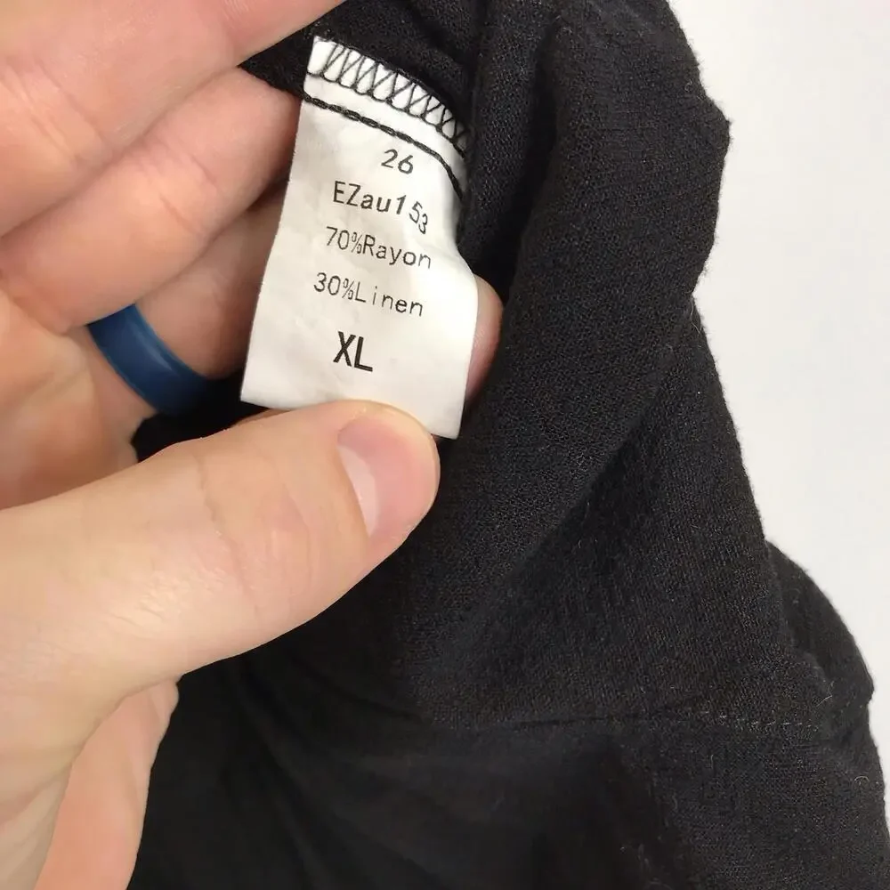 Automet Jumpsuit Womens XL Wide Leg Crepe Casual Jumper Sleeveless Cropped - Picture 10 of 11